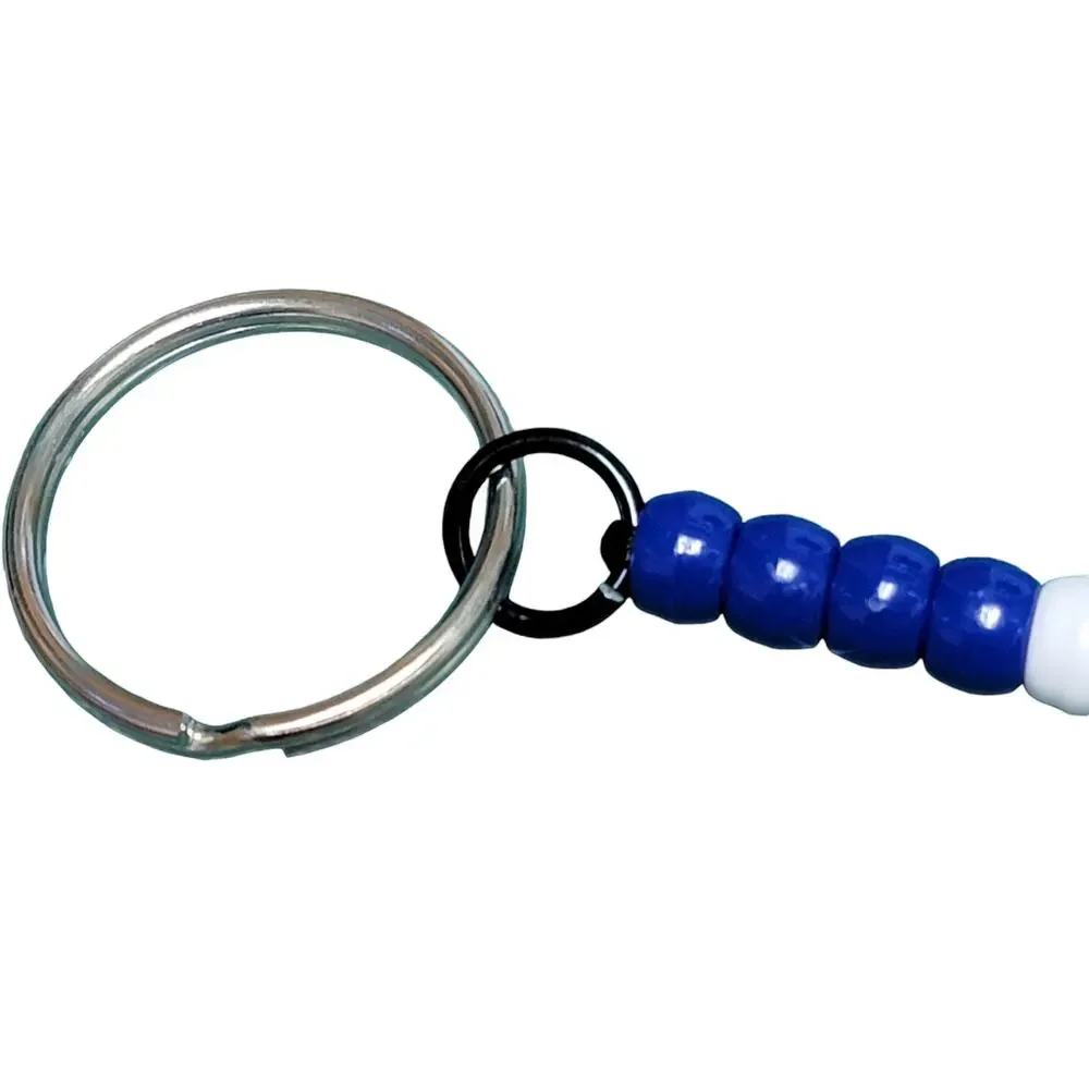 Baseball Keychain Blue White Black MLB Little League Sports‎ Fan Handmade Beaded